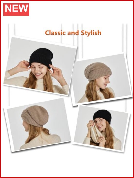 Satin Lined Beanie for Women Winter Hats Reduce Frizz & Static Silk Lining main image 6